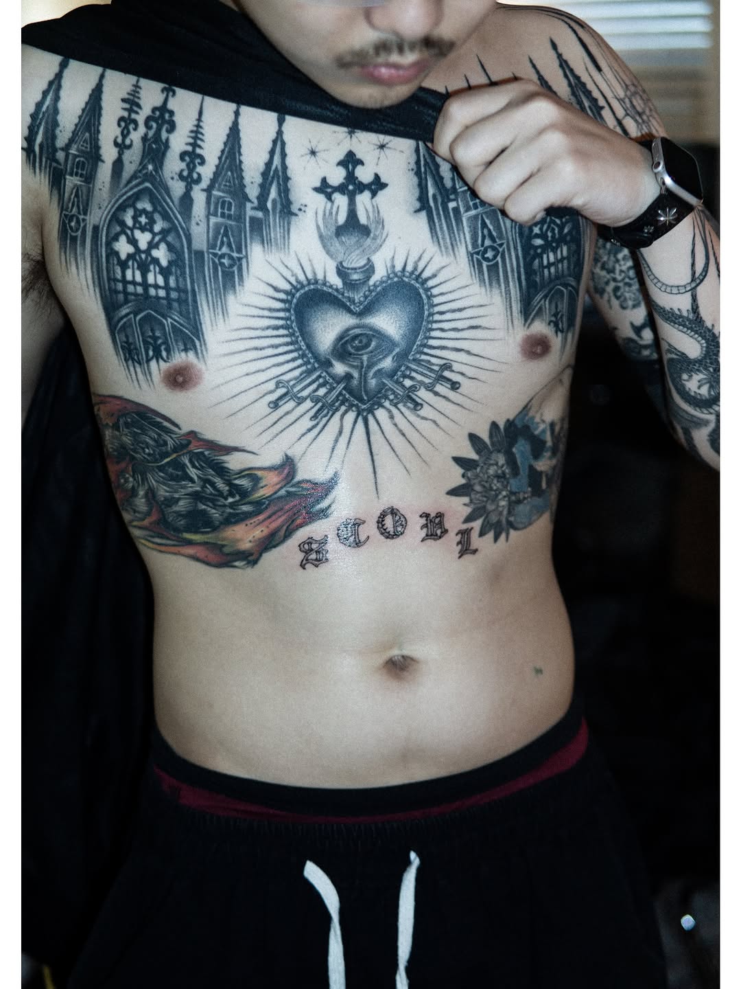 Tattoo by @minblackwork โ black_and_grey, lettering_script