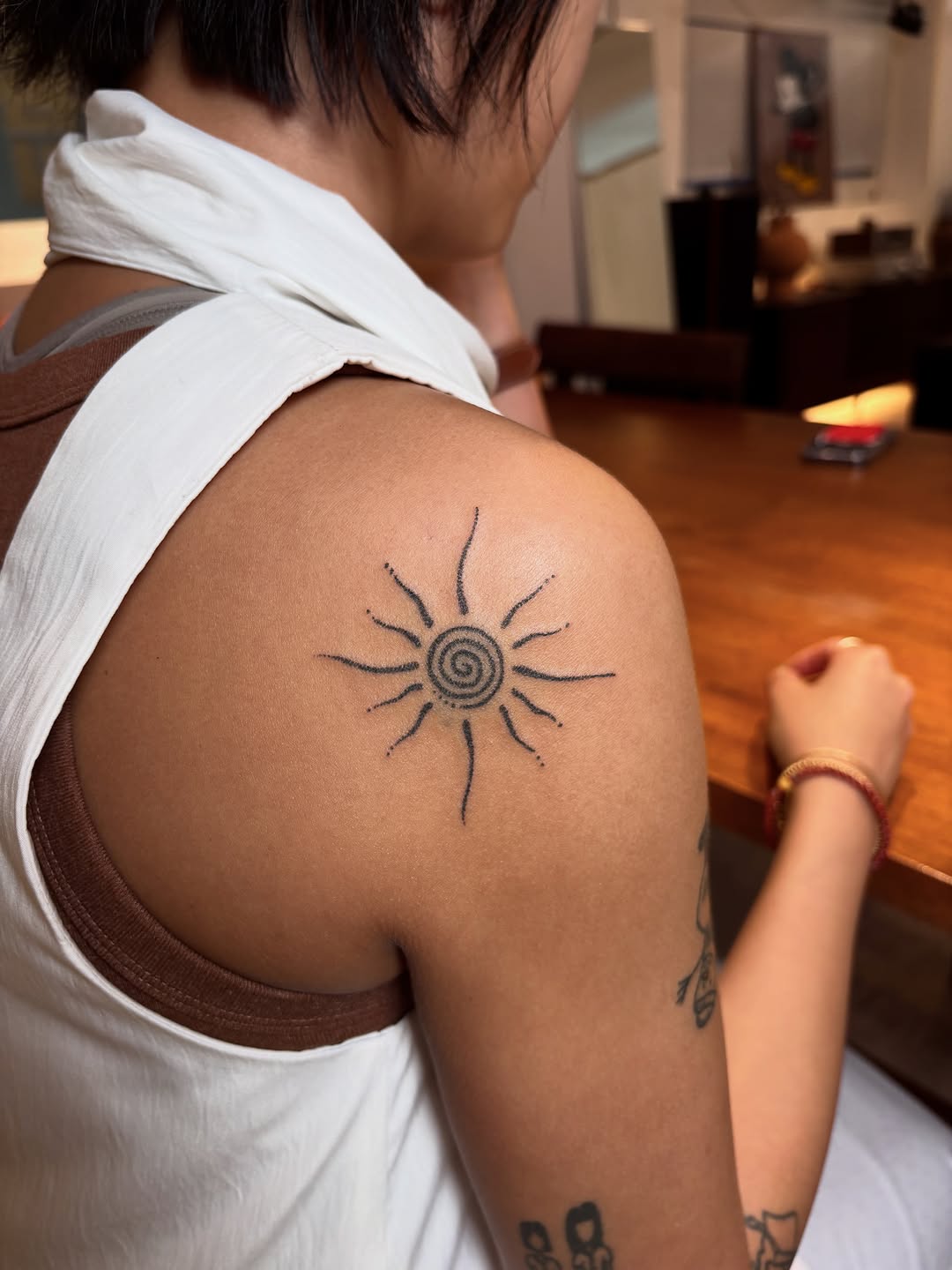 Tattoo by @aaaaaaaayotime — fine_line, dotwork