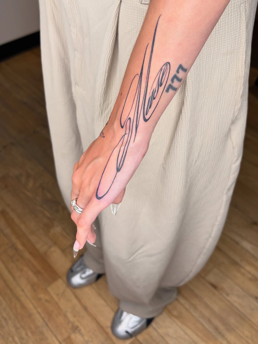 Tattoo by @eeelleventh — lettering_script, fine_line