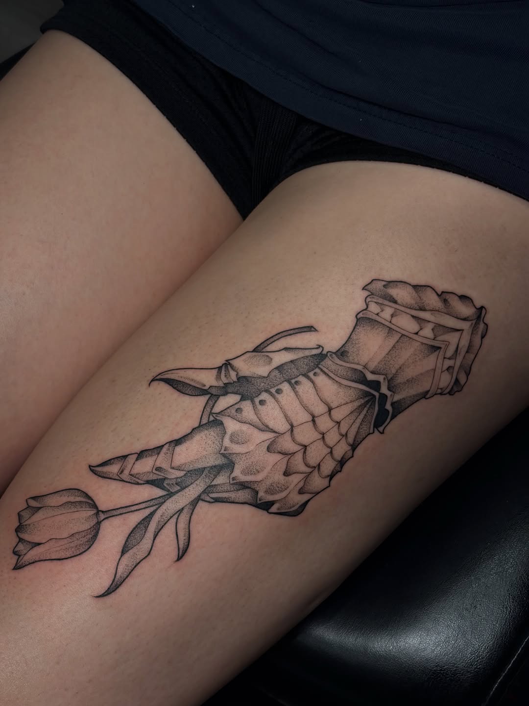 Tattoo by @auraink.studio β dotwork, black_and_grey
