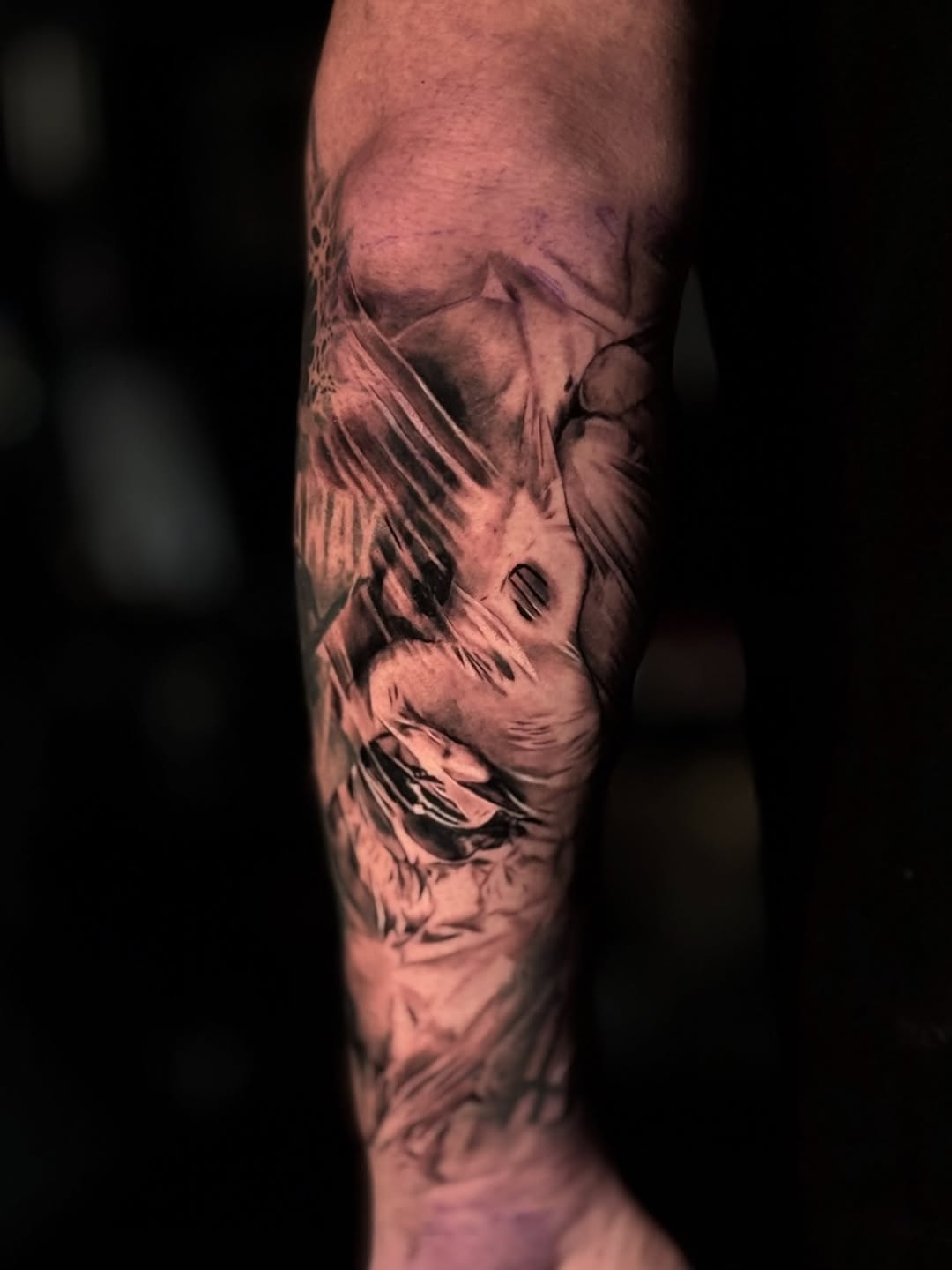 Tattoo by @weaponized_onion โ realism, black_and_grey