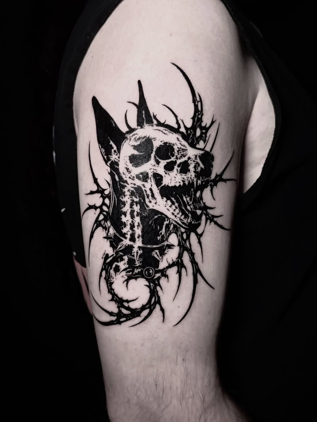 Tattoo by @boniaart — blackwork, dark_realism