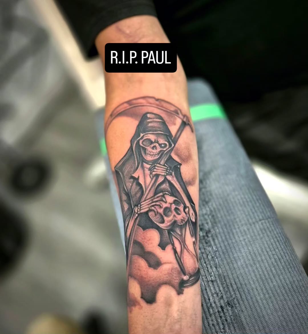 Tattoo by @wizard_tattooer โ realism, black_and_grey