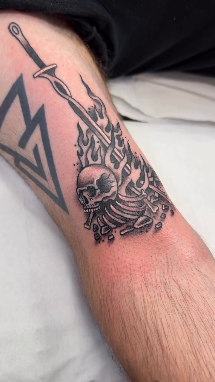 Tattoo by @franztattooist — dark_realism, black_and_grey