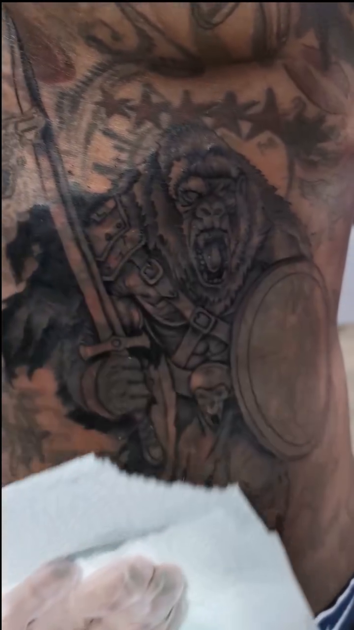 Tattoo by @poked.protein — black_and_grey, realism