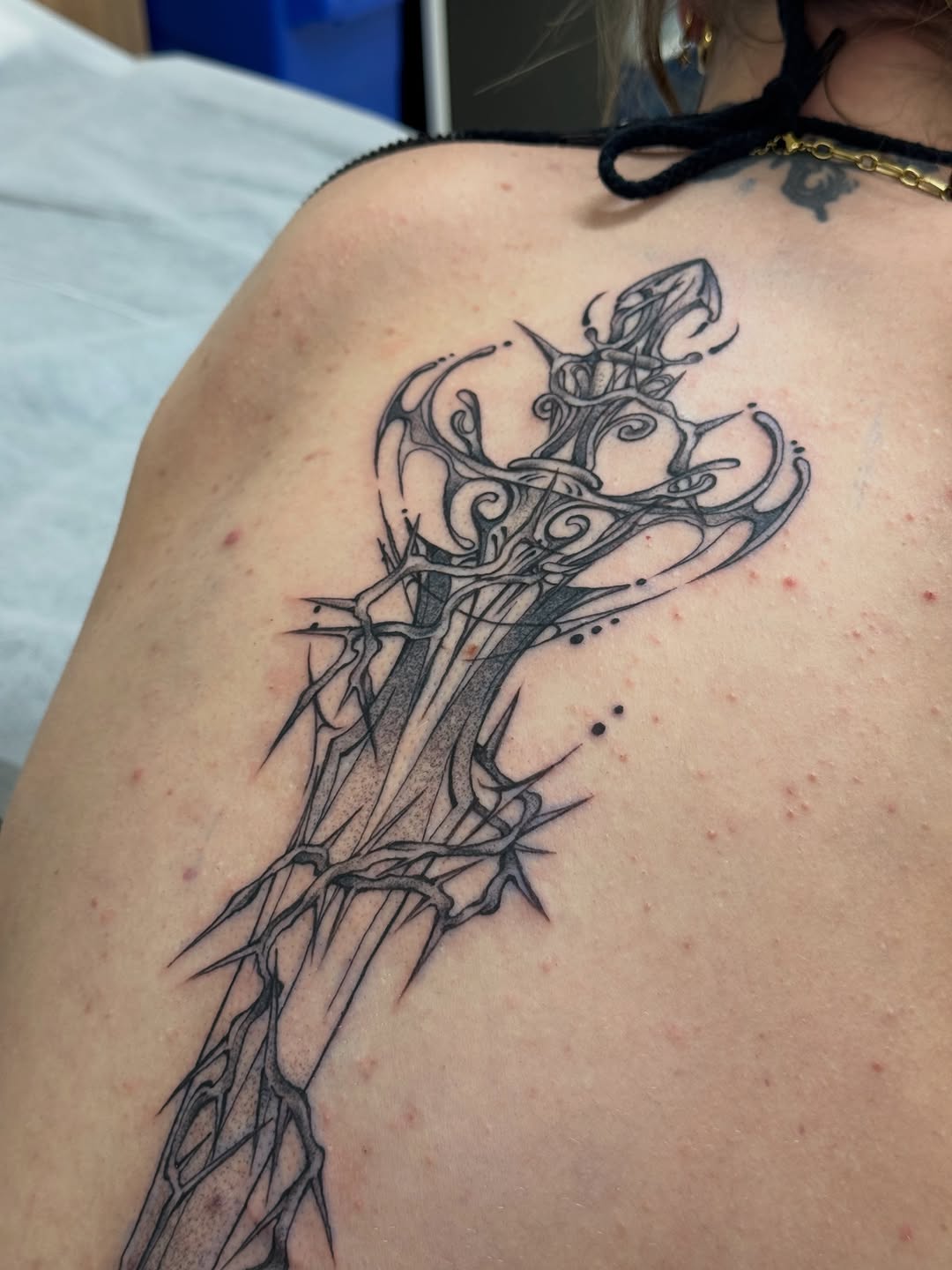 Tattoo by @madamerubis — black_and_grey, ornamental