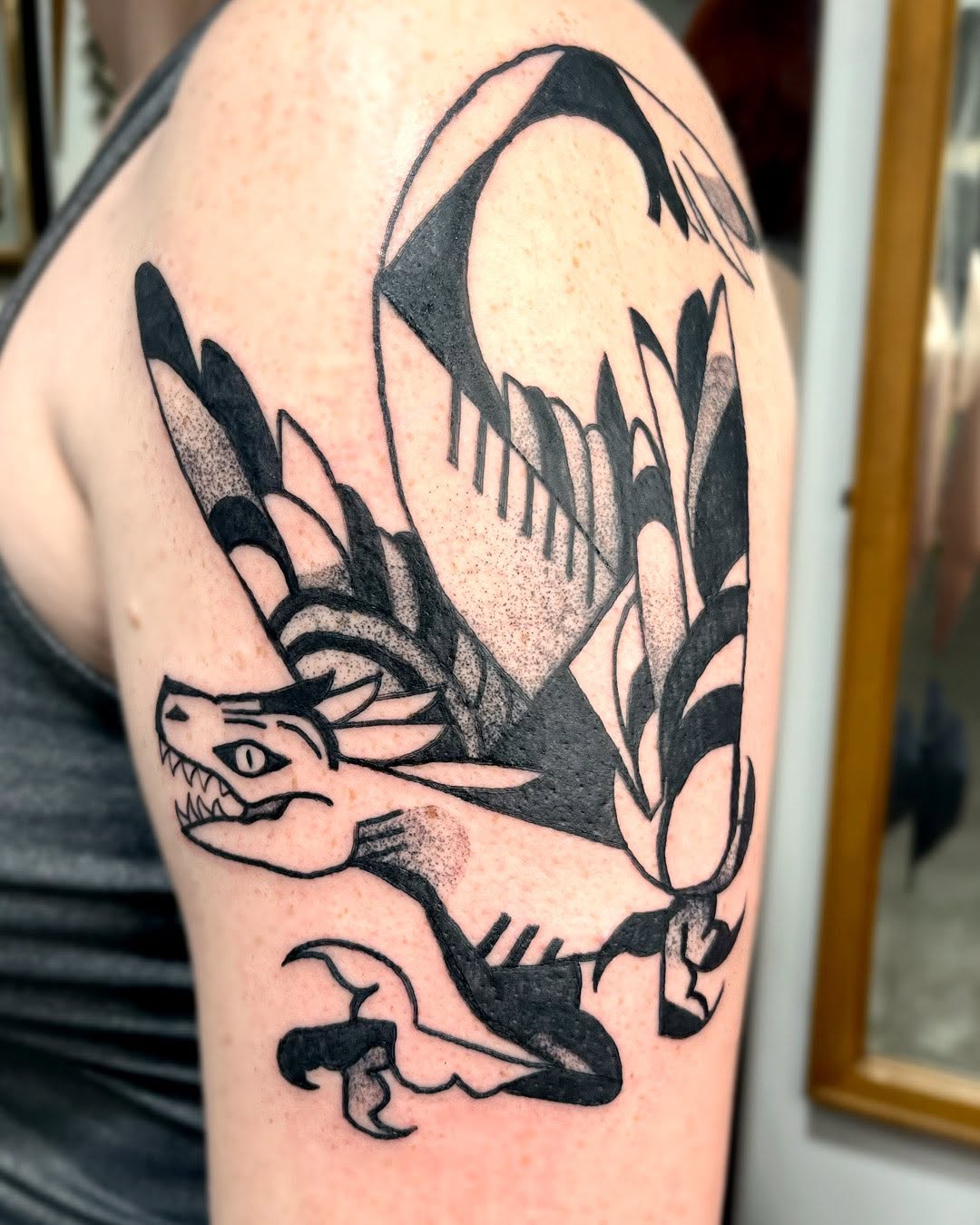 Tattoo by @birdfingers — blackwork, dotwork