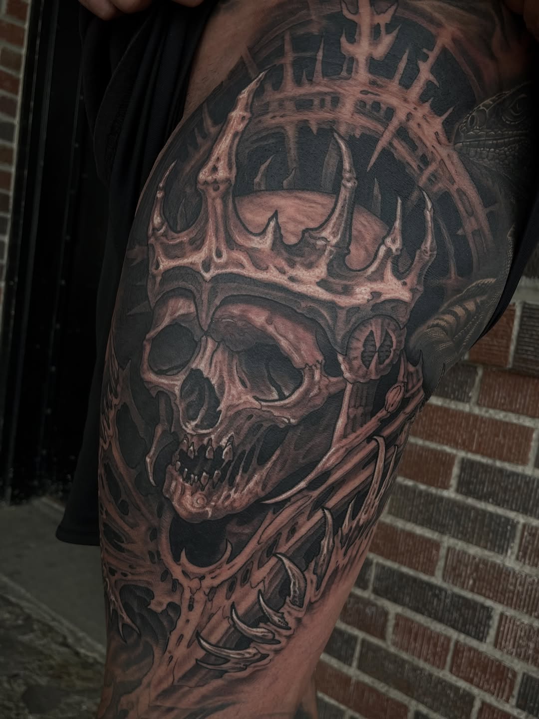 Tattoo by @evanmakesart — dark_realism, black_and_grey