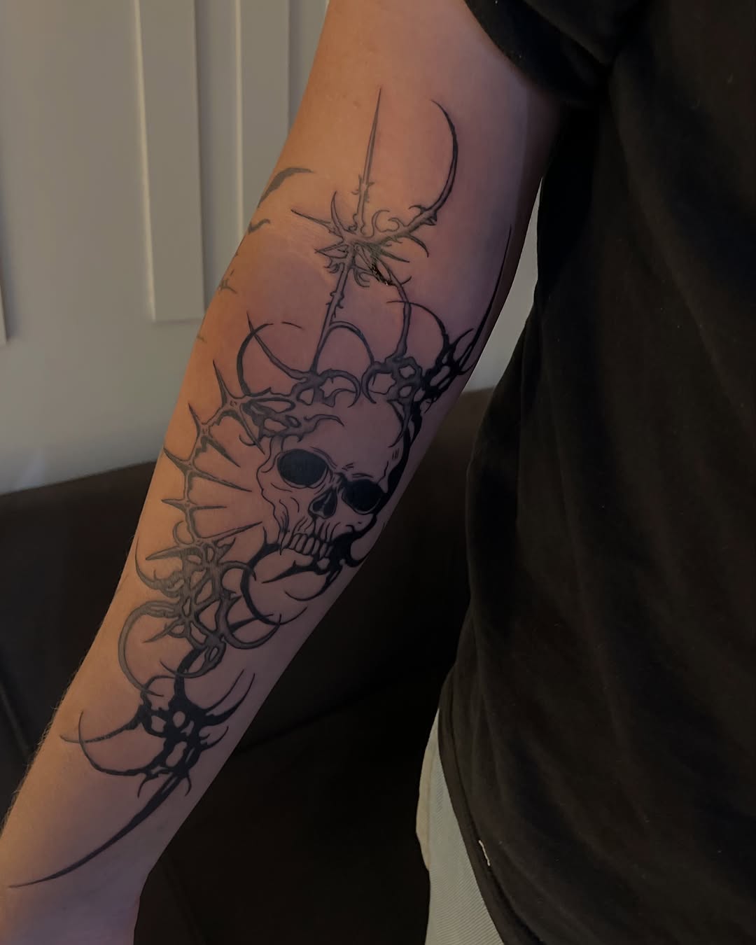 Tattoo by @azevtattoo — blackwork, dark_realism