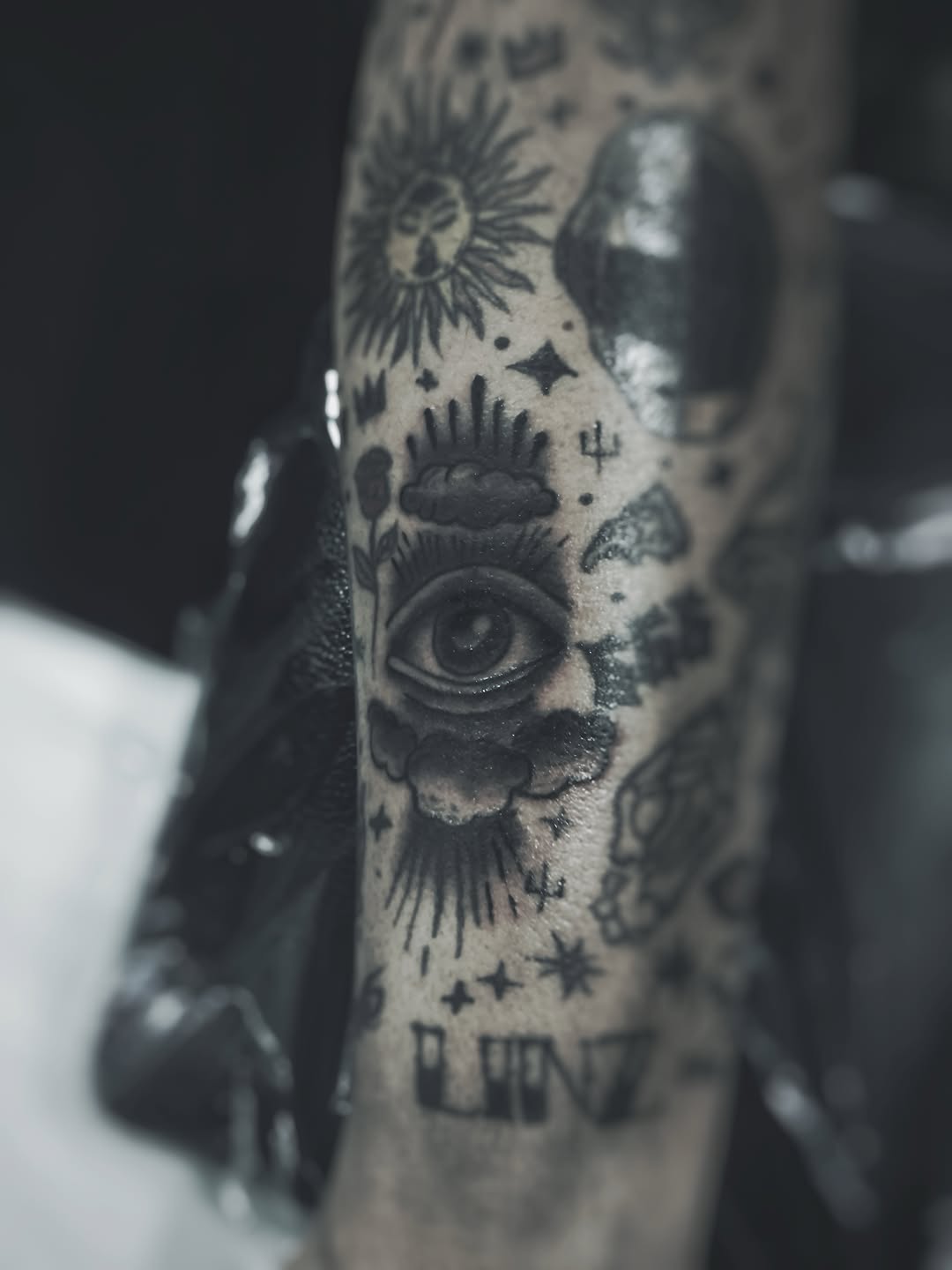 Tattoo by @terrordimensional — black_and_grey, illustrative