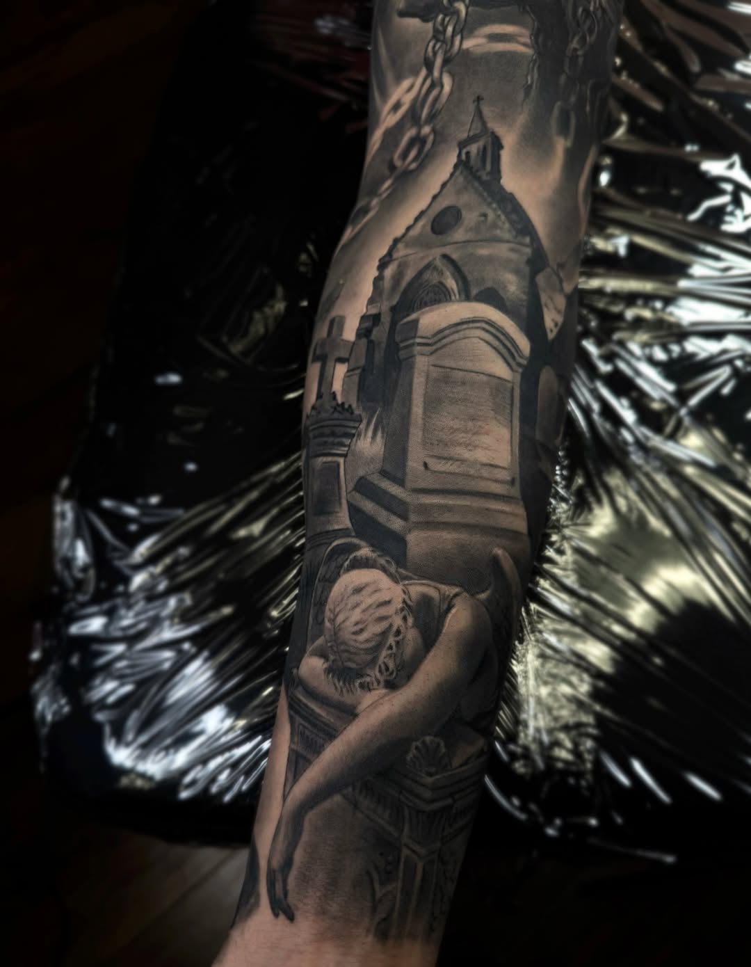 Tattoo by @gabpolflit_tattooartist β realism, black_and_grey