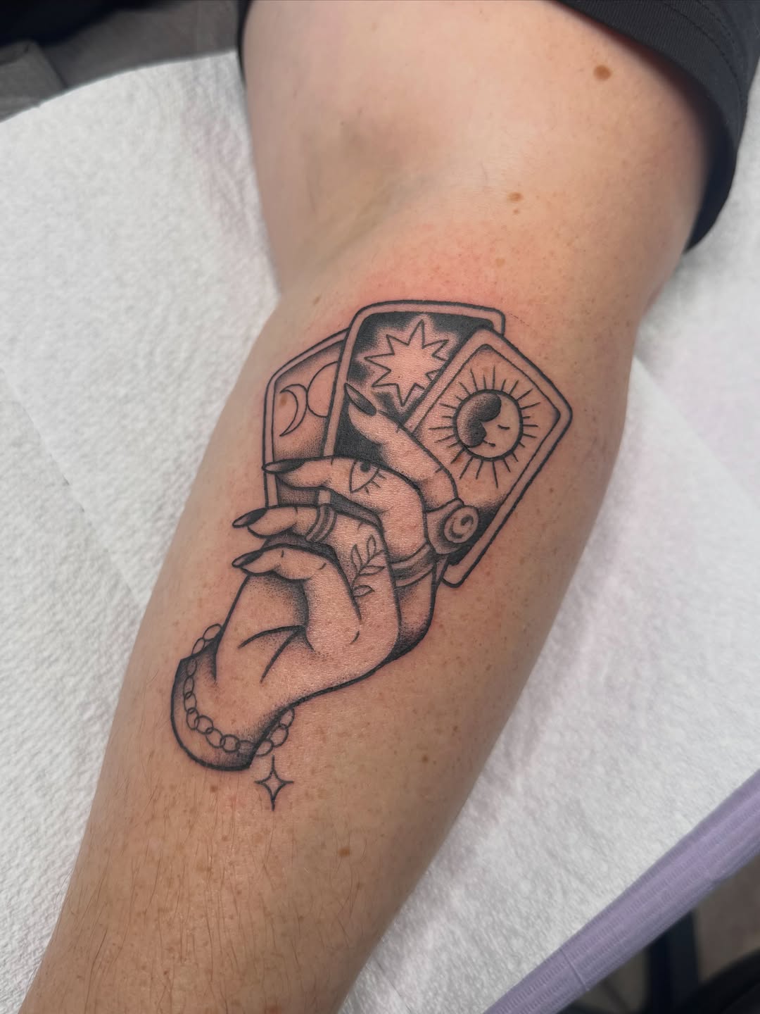 Tattoo by @erica_tats — fine_line, black_and_grey