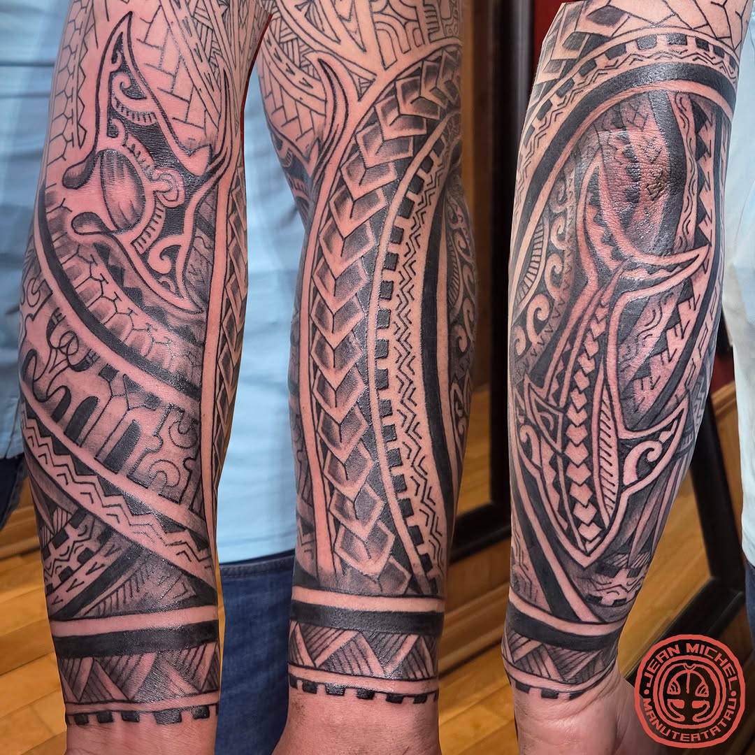 Tattoo by @jeanmichelmanutea โ tribal, blackwork