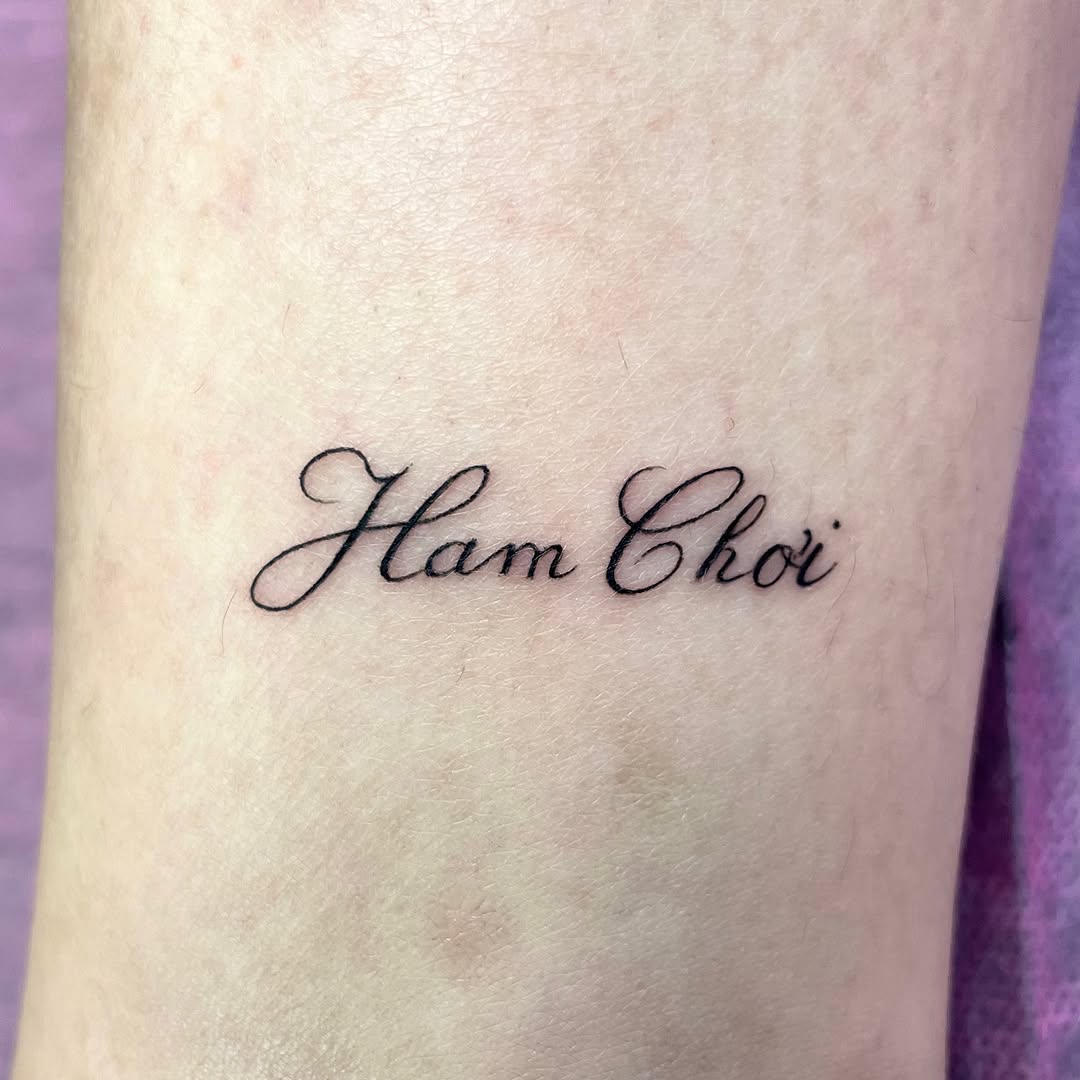 Tattoo by @art.phanny โ lettering_script, fine_line