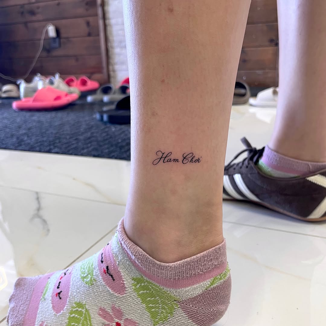 Tattoo by @art.phanny โ lettering_script, fine_line
