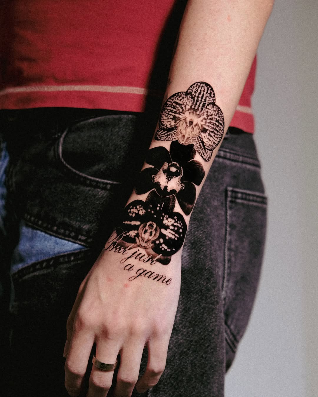 Tattoo by @theonly4zoy — black_and_grey, lettering_script