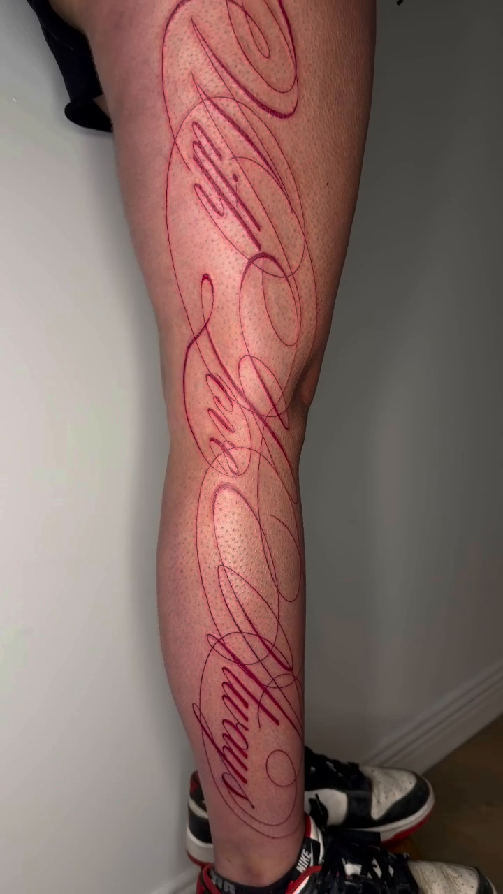 Tattoo by @precise.ink β lettering_script