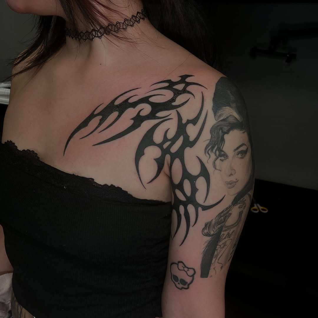 Tattoo by @inkprinc3ss — tribal, blackwork