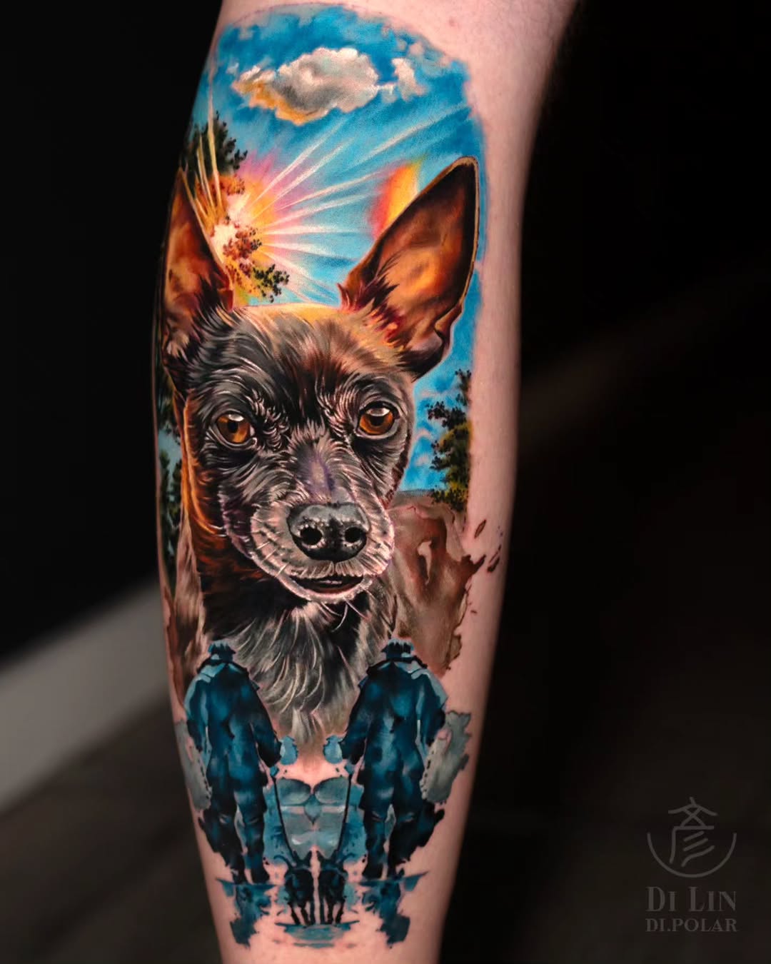 Tattoo by @di.polar β realism, black_and_grey