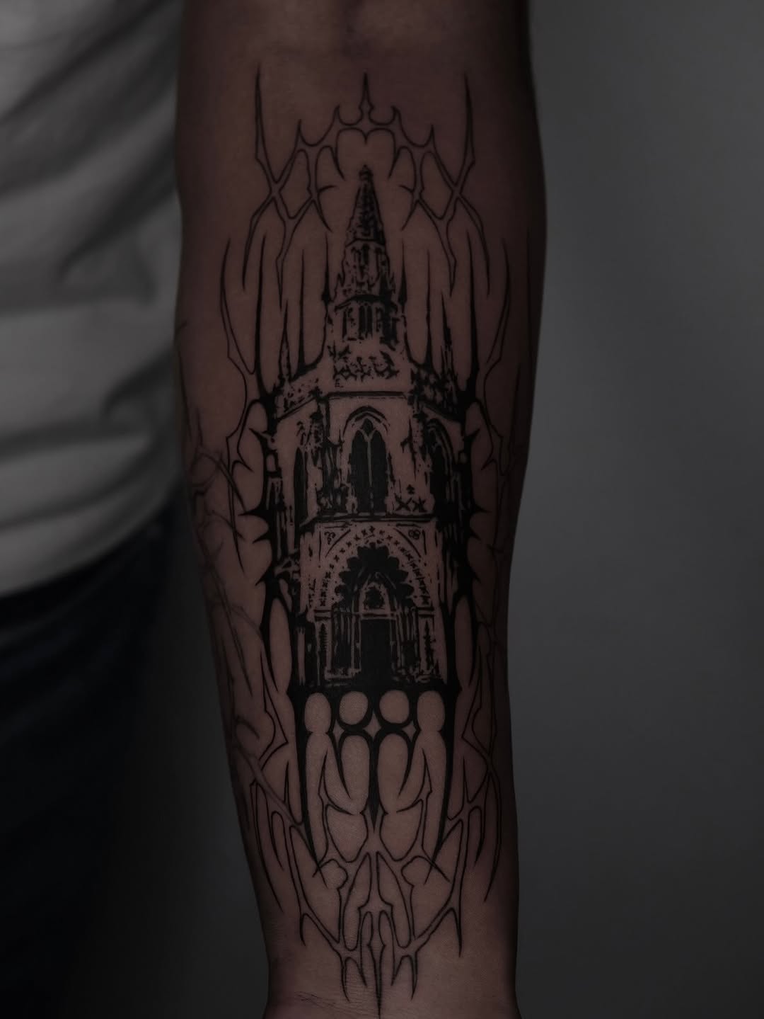 Tattoo by @grxytattoo — blackwork, illustrative