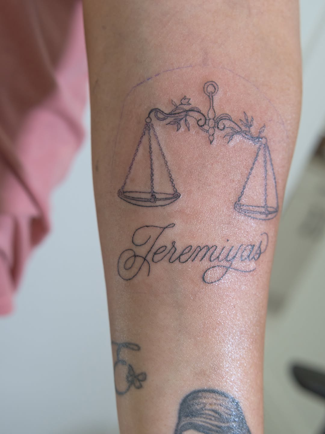 Tattoo by @wild_waves_ink — lettering_script, fine_line