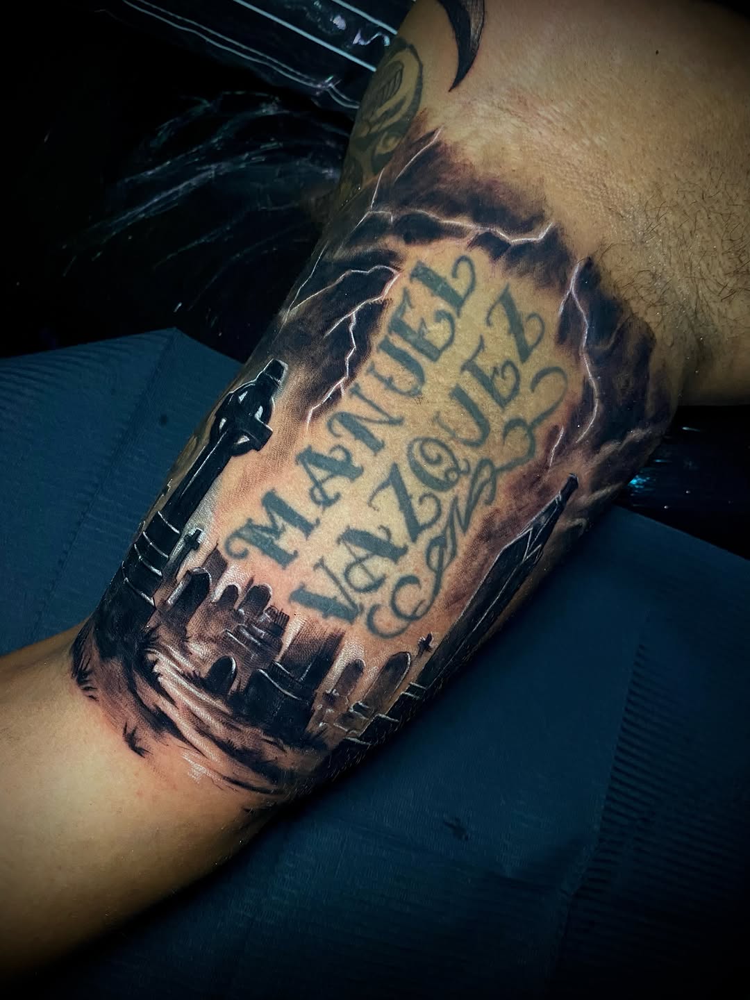 Tattoo by @aifos_arts94 — lettering_script, black_and_grey