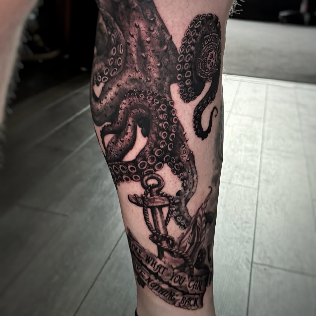 Tattoo by @emmarainetattoo — realism, black_and_grey
