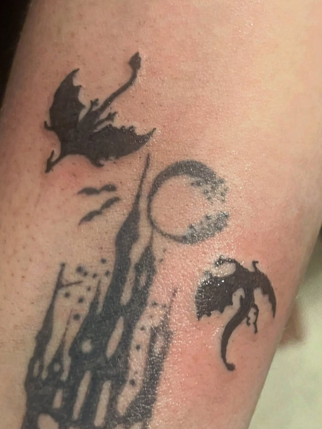 Tattoo by @fuckedupkittytattoo — blackwork