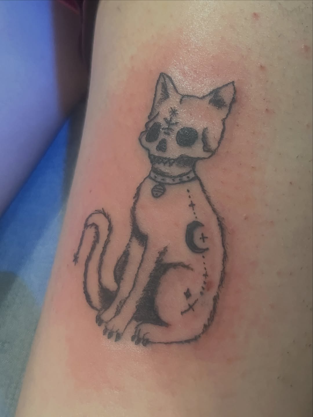 Tattoo by @fuckedupkittytattoo — black_and_grey, illustrative