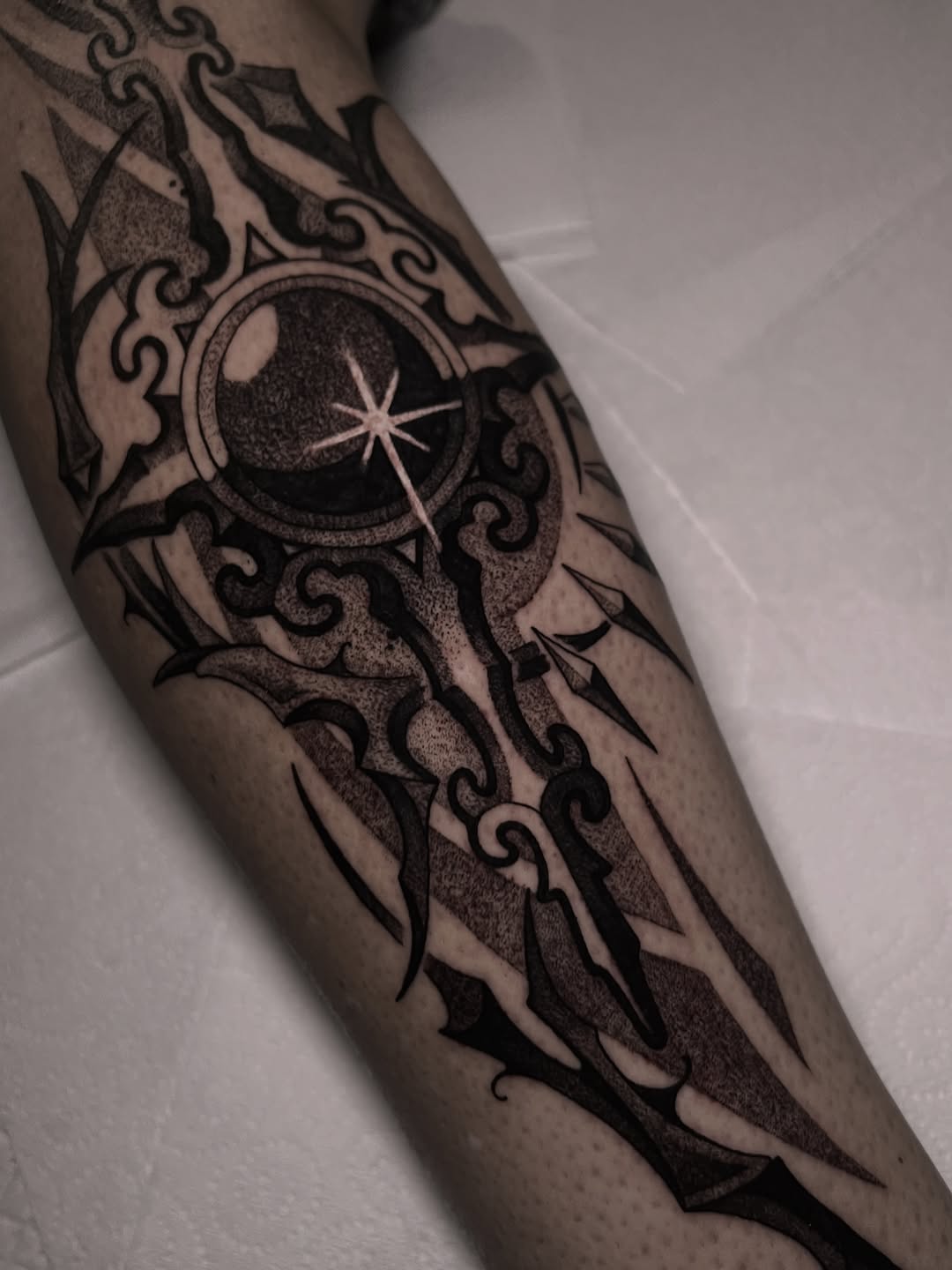 Tattoo by @jett_sonn โ black_and_grey, dotwork