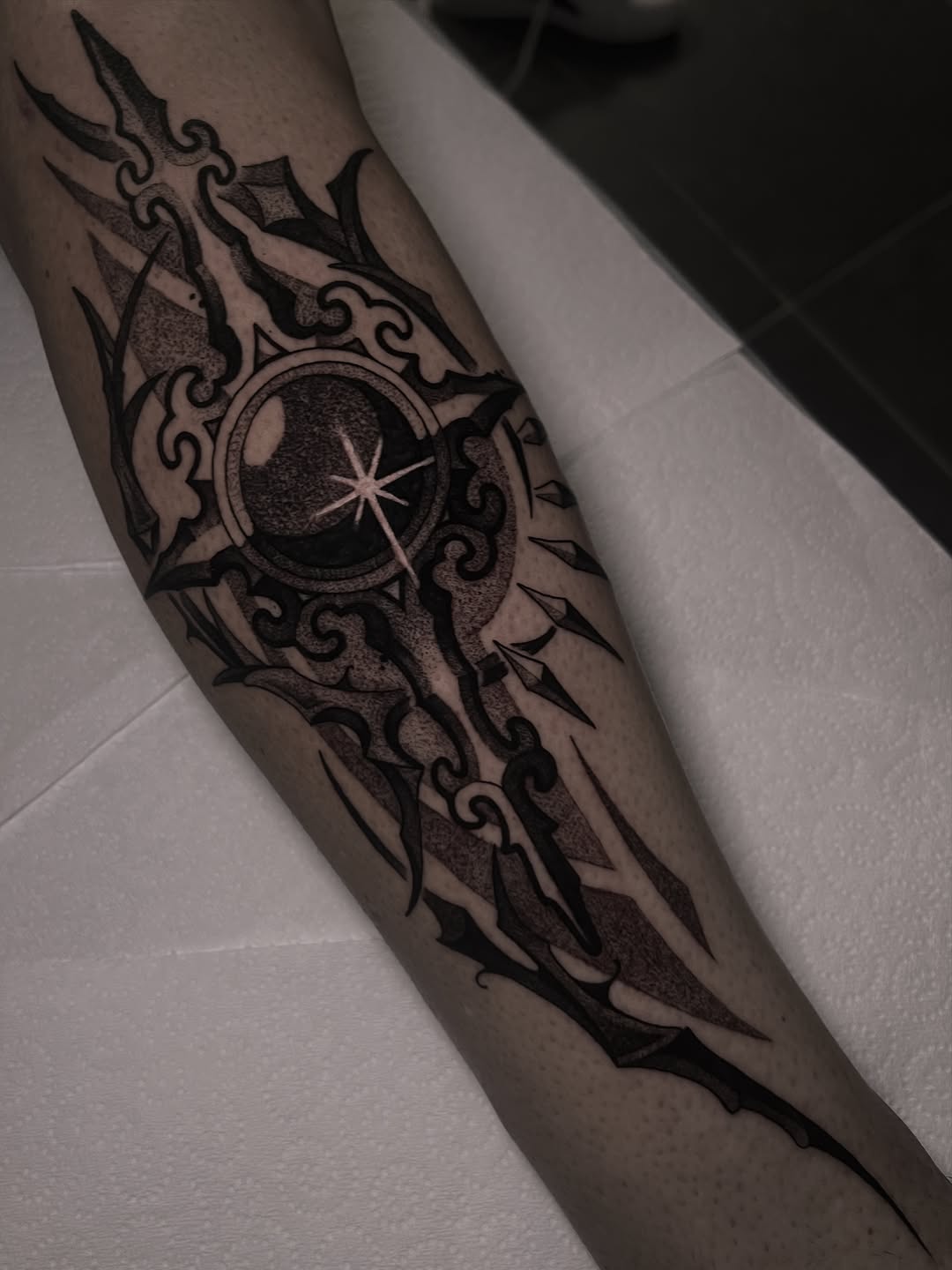 Tattoo by @jett_sonn โ black_and_grey, dotwork