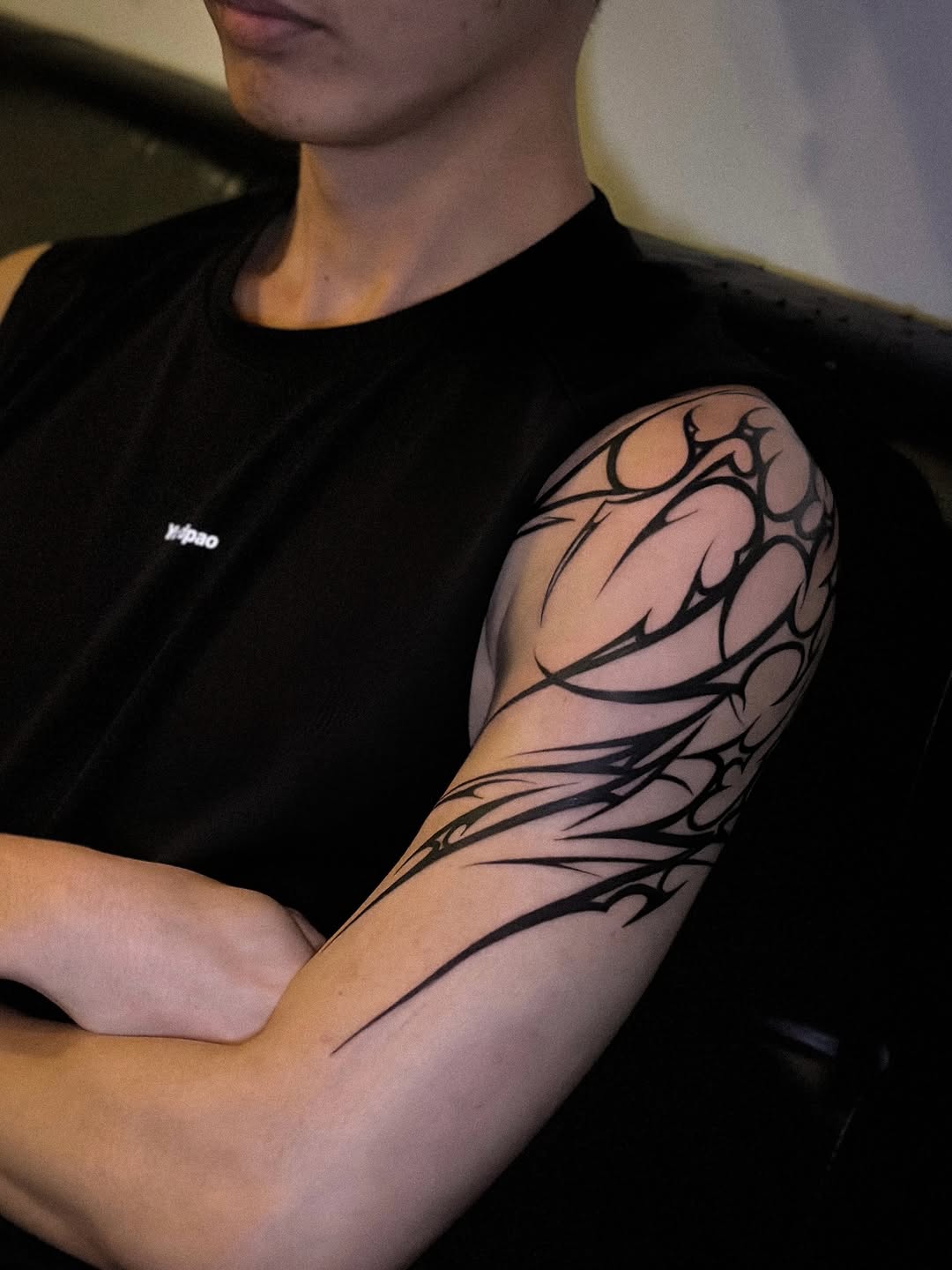 Tattoo by @noir_ink.tattookorat — tribal