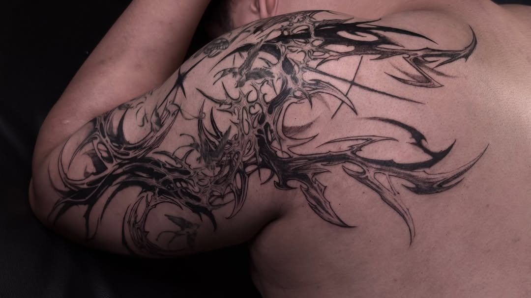 Tattoo by @deathtxpia โ blackwork, geometric