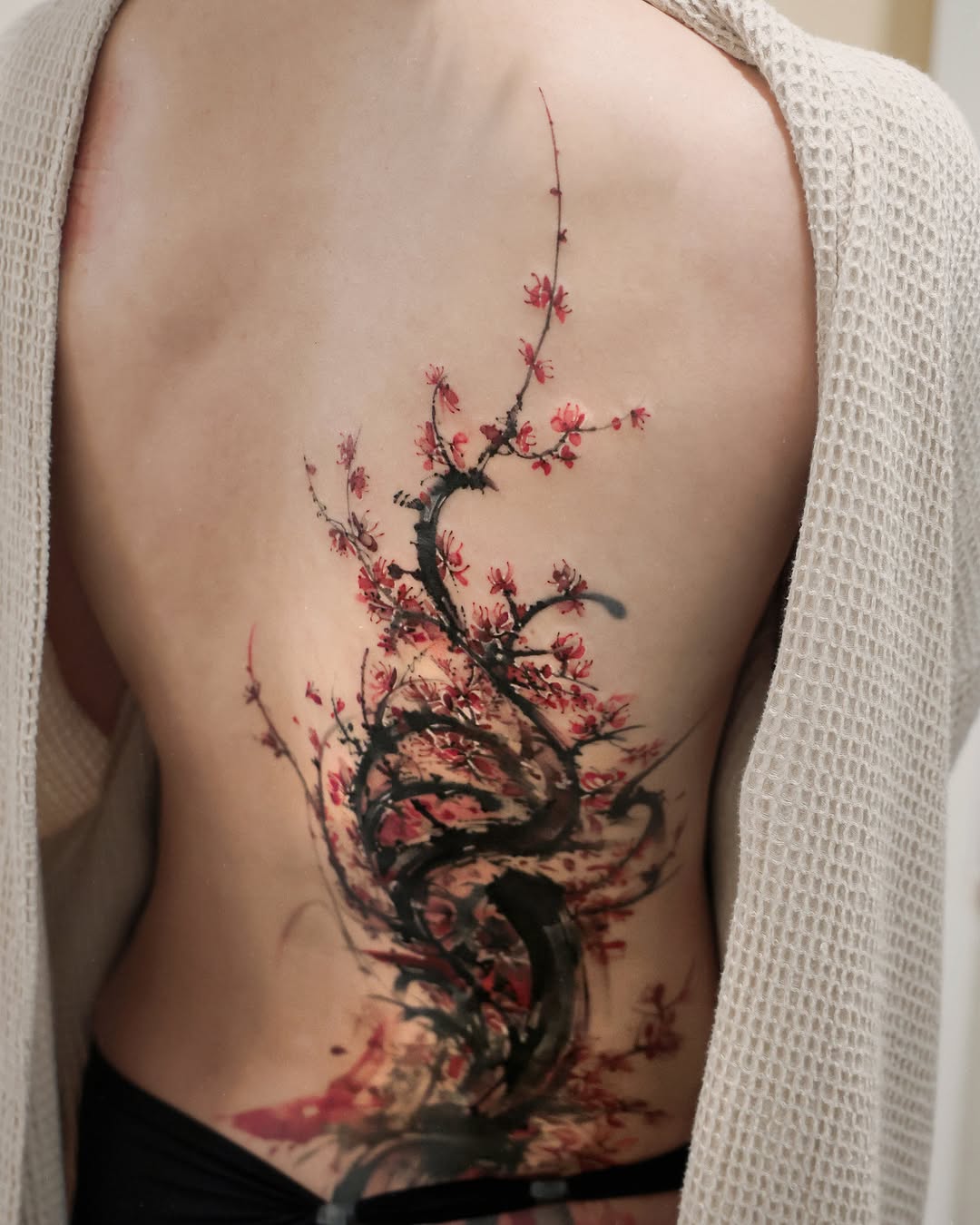 Tattoo by @ati.ful — watercolor, blackwork