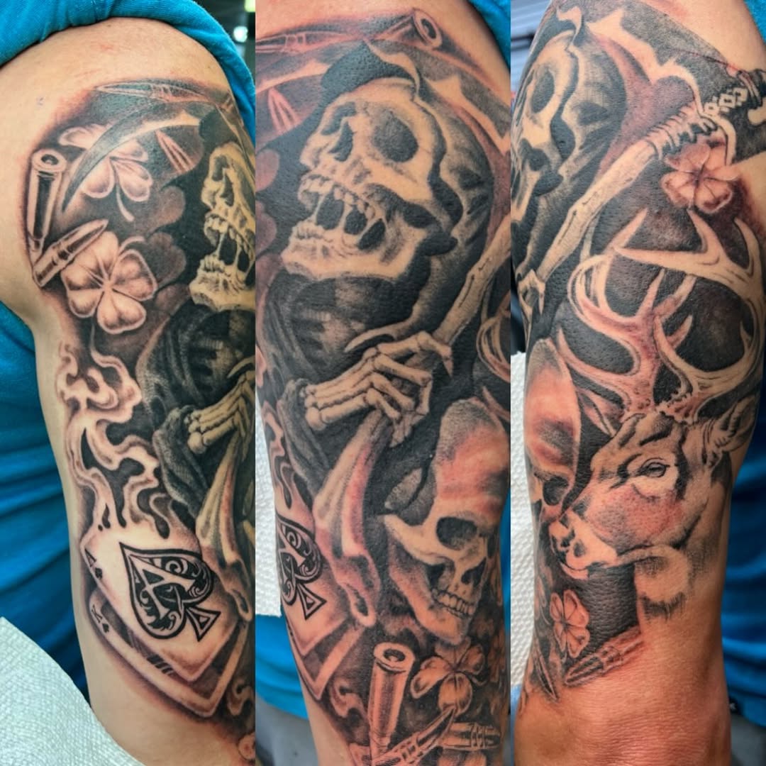 Tattoo by @stabbykitten — realism, black_and_grey