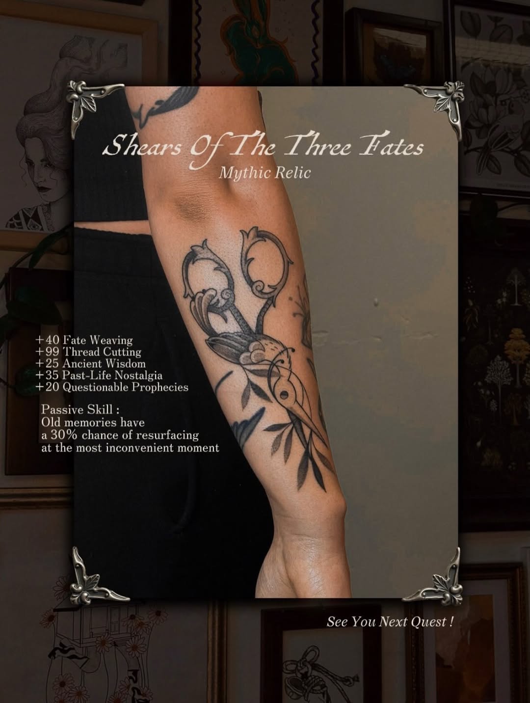 Tattoo by @peur_bleue.tattoo β fine_line, black_and_grey