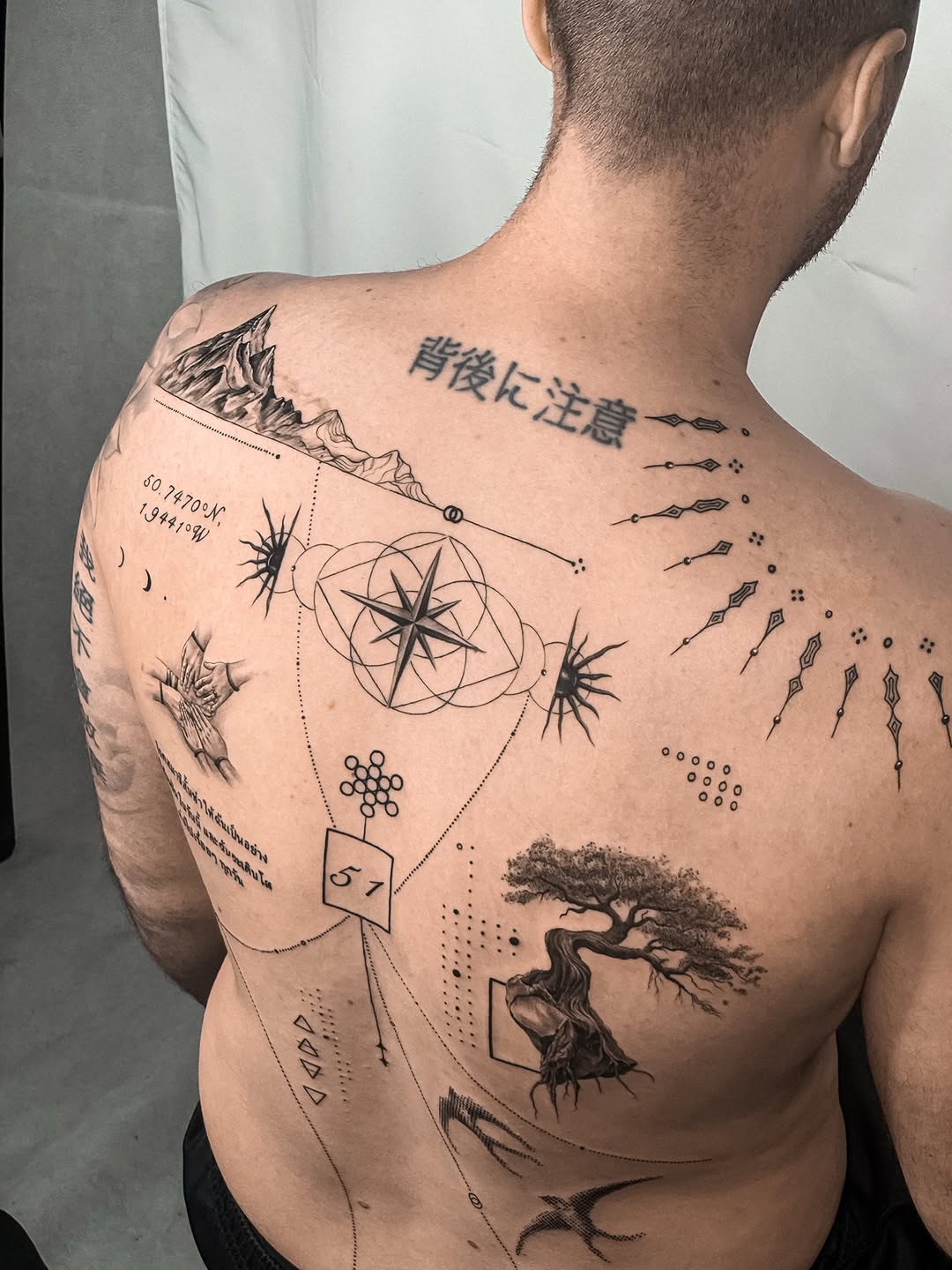 Tattoo by @dannyptattoos โ black_and_grey, geometric