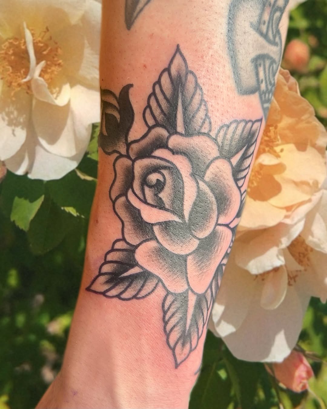 Tattoo by @hillarytattoos — american_traditional, black_and_grey