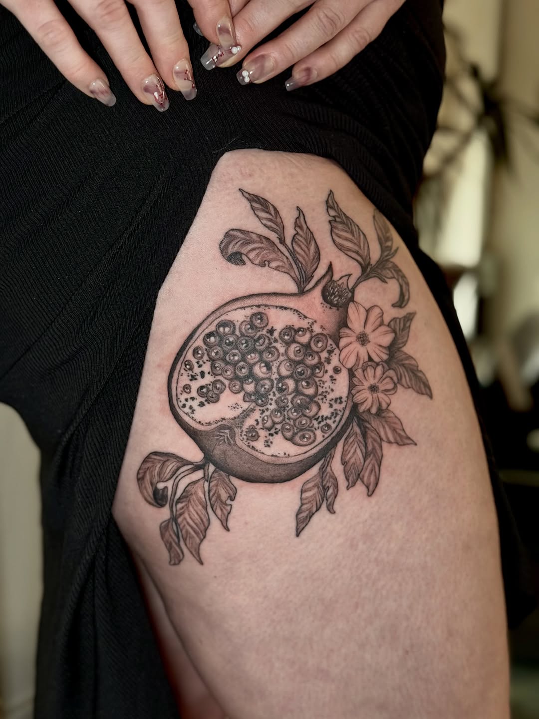 Tattoo by @velvet.briar — black_and_grey, realism