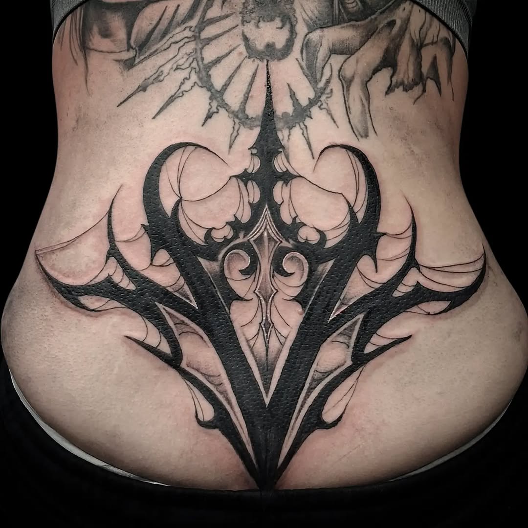 Tattoo by @powetattoos — blackwork, ornamental