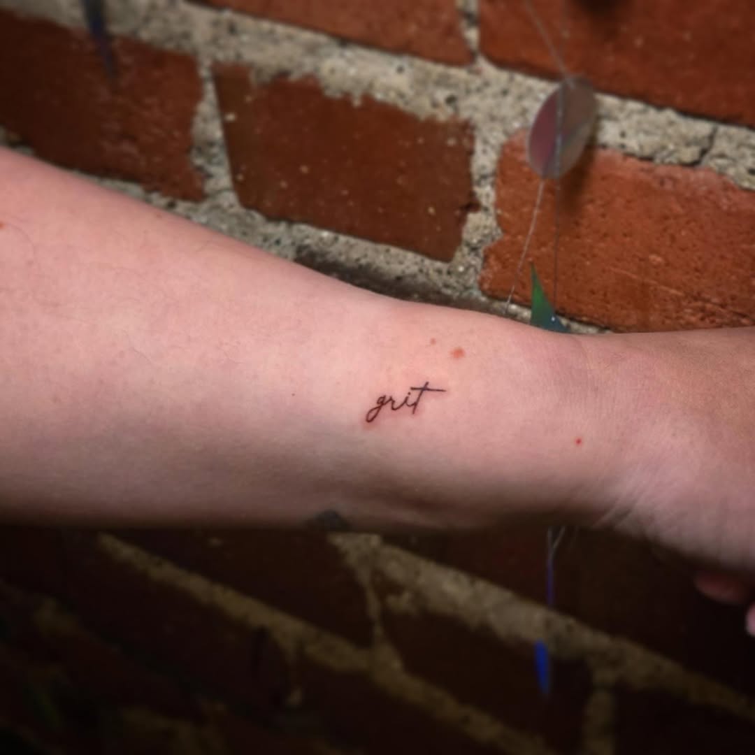 Tattoo by @wildflowers.tattoo — lettering_script, fine_line