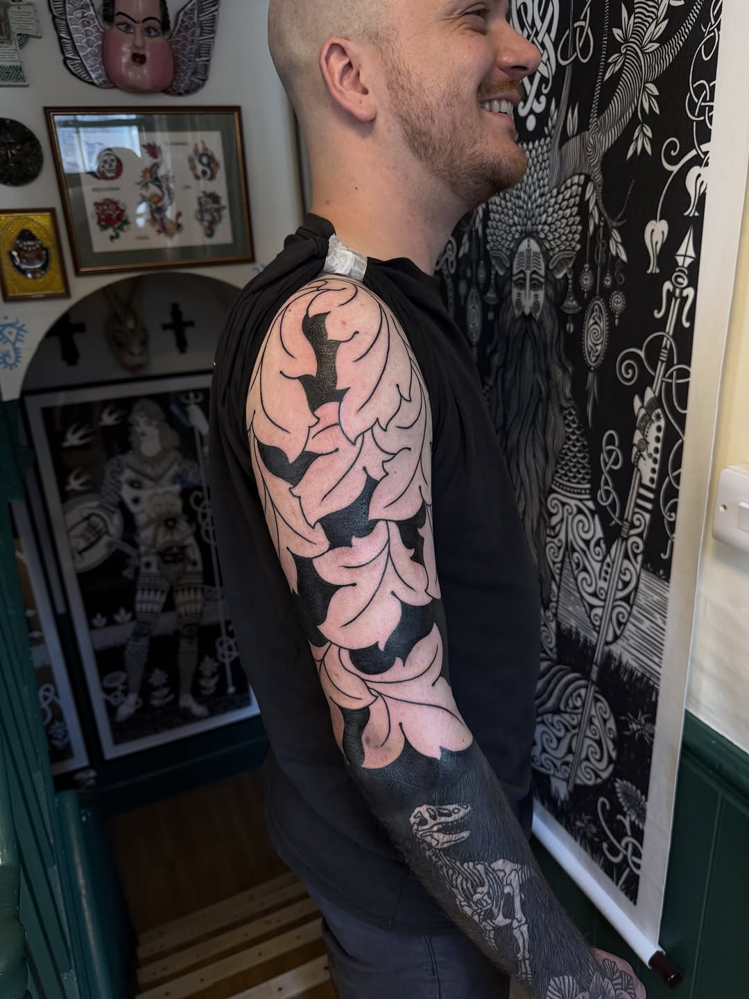 Tattoo by @staygoodtom — blackwork, black_and_grey