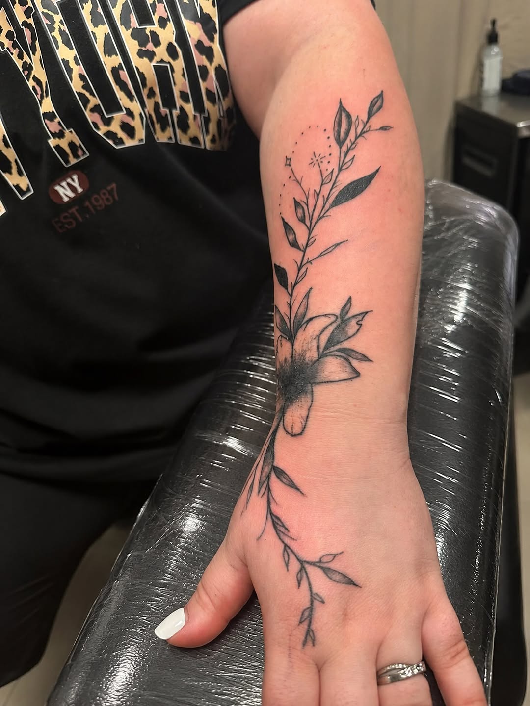 Tattoo by @_therosetattoo_ — fine_line, black_and_grey