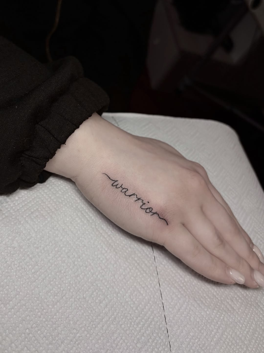 Tattoo by @ariusink โ lettering_script, fine_line
