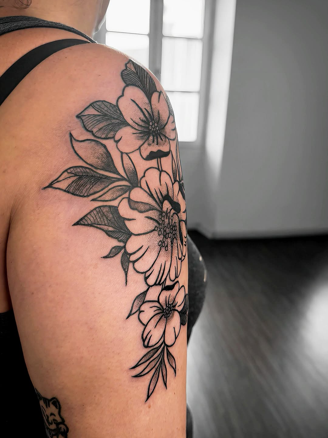 Tattoo by @ombre_mystic β fine_line, black_and_grey
