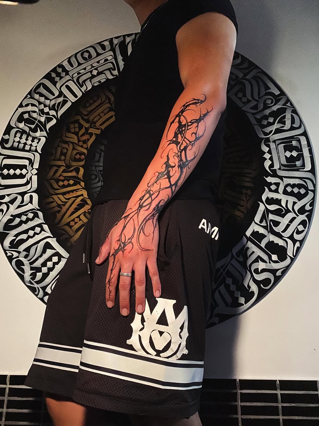Tattoo by @sebastrussy โ blackwork, lettering_script