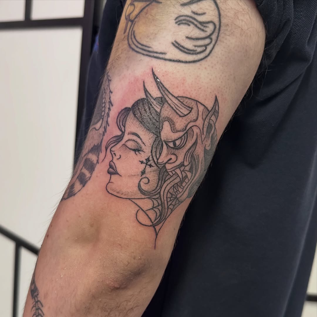 Tattoo by @meg.the.cyclopz_ — neo_traditional, black_and_grey