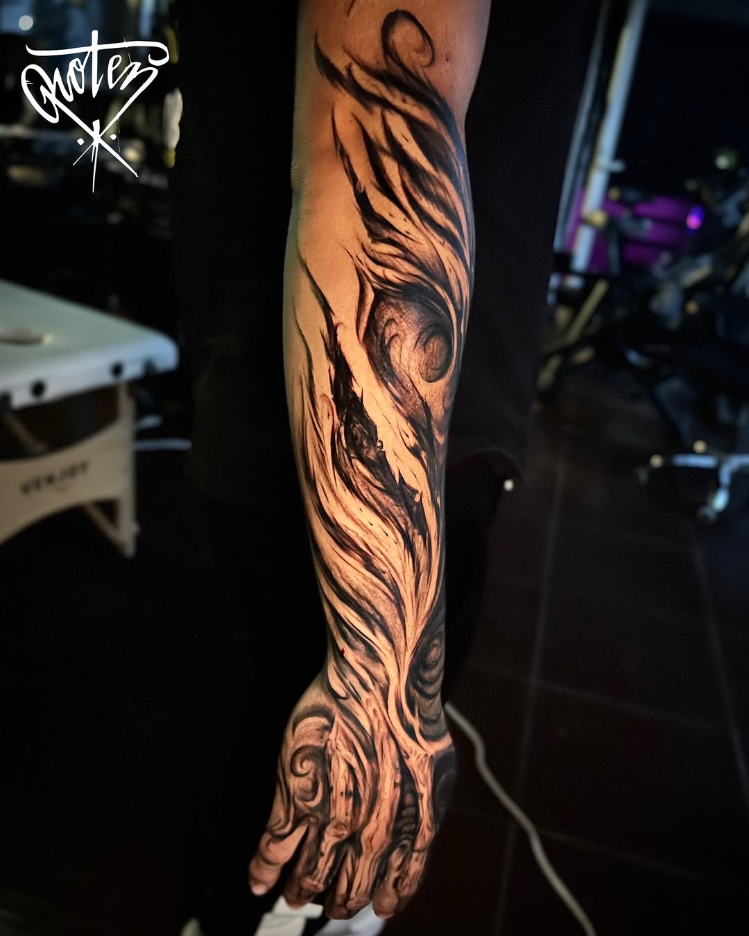 Tattoo by @rotenhill_tattoo β black_and_grey, trash_polka