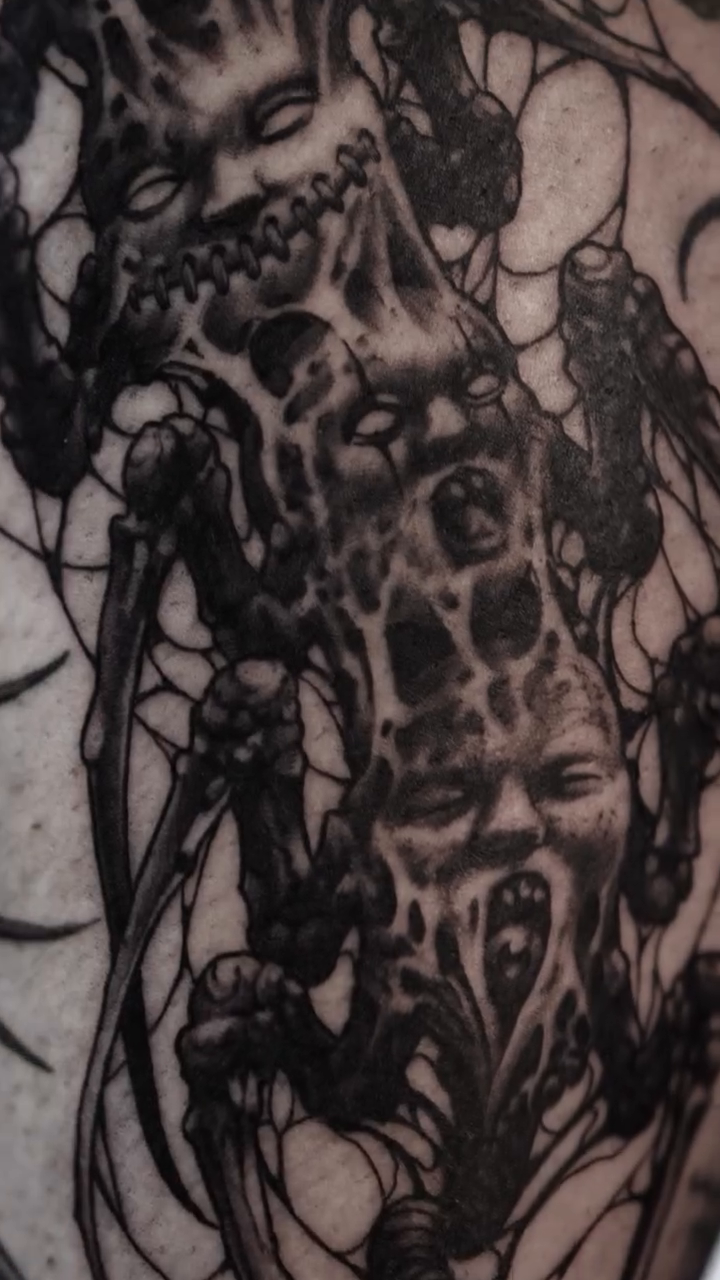 Tattoo by @crawlspace_tattoo โ dark_realism, blackwork