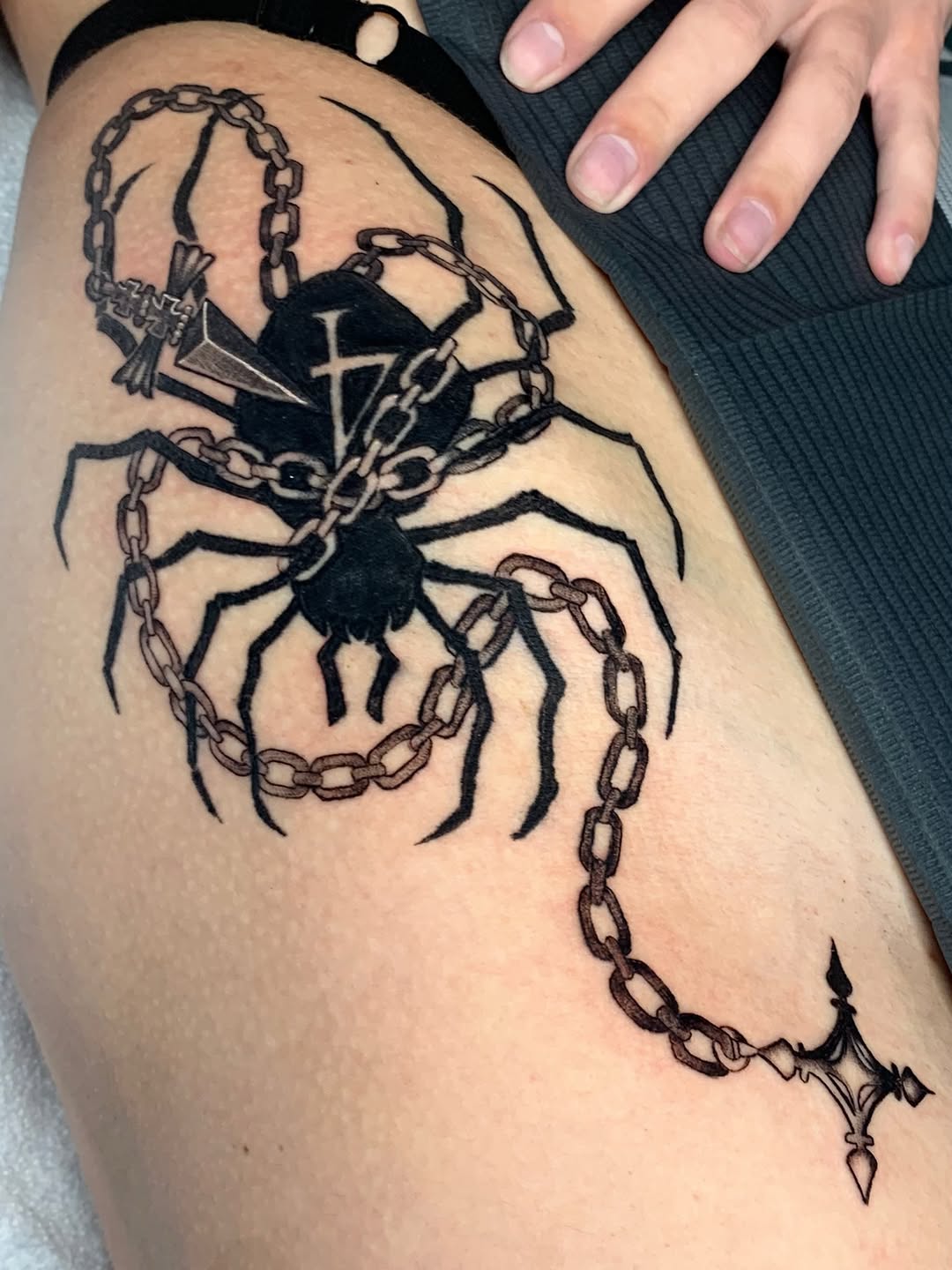 Tattoo by @kerostene — blackwork, black_and_grey